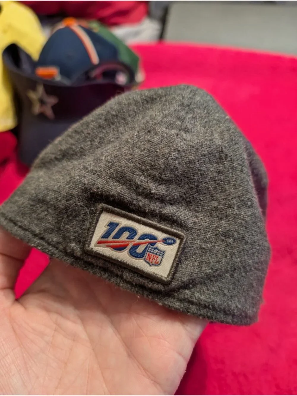 New Era 39THIRTY Los Angeles Rams NFL 100 Hat Grey Blue 1937 Stretch Fit Cap S/M